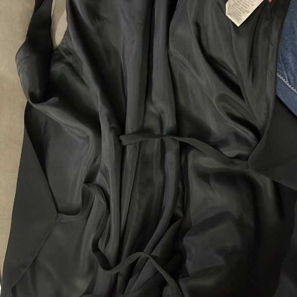 Esprit black wrap dress vintage v in the back size 3/4 lined - Picture 8 of 9